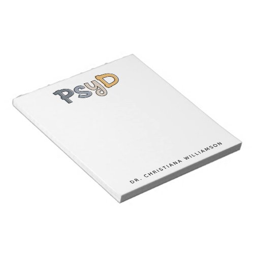 Custom PsyD Doctor of Psychology Psychologist Notepad