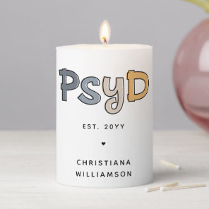 Custom PsyD Doctor of Psychology Psychologist Pillar Candle