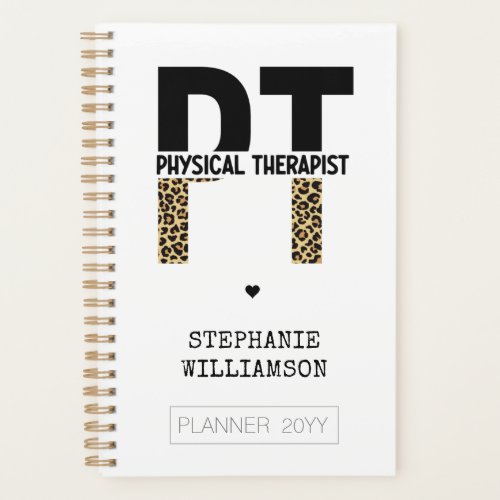 Custom PT Physical Therapist Cheetah Print Planner