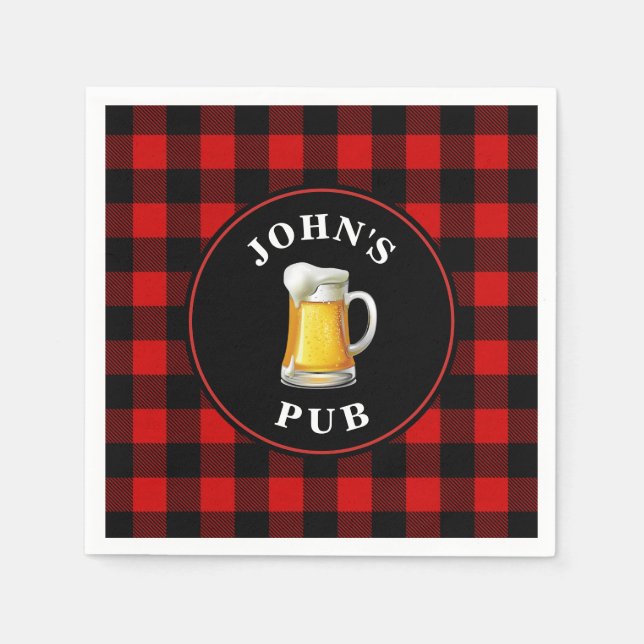 Custom Pub Sign with Your Name Napkins (Front)