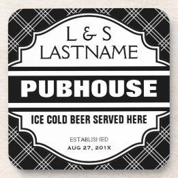 Custom Pubhouse Home Bar Beer Sign Coaster