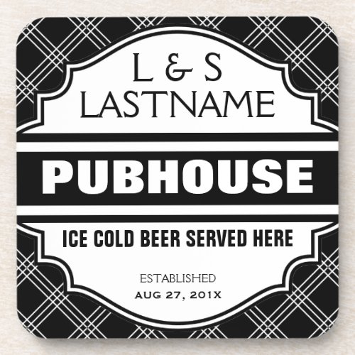 Custom Pubhouse Home Bar Beer Sign Coaster