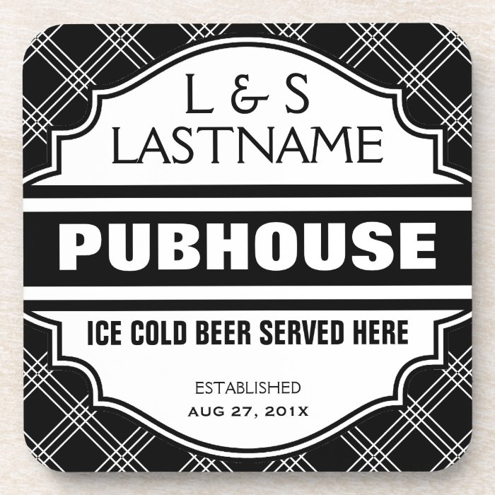 Custom Pubhouse Home Bar Beer Sign Beverage Coaster