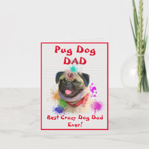 Custom Pug Dad Dog Best Crazy Dog Dad Digital Card