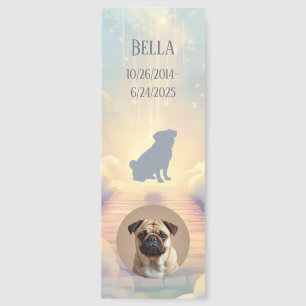Custom Pug Memorial Bookmark – Rainbow Bridge QR