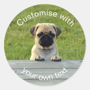 Pug Dog Custom Personalised Sticker Labels Wax Melt Party Favor Sweet Cone Candle Oil 3.5 CM x 35 / 1, A4 Sheet 