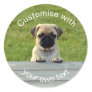 Custom Pug Pup Classic Round Sticker
