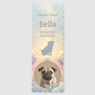 Custom Pug Rainbow Bridge Bookmark – Blue Memorial