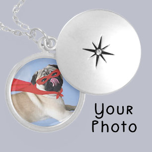 Custom Pug Stunning Silver-Plated Gift Locket Necklace
