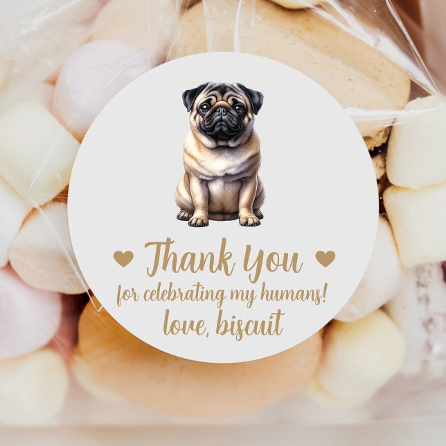 Custom Pug Wedding Favor Stickers (Creator Uploaded)