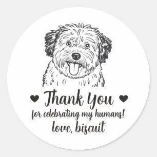 Custom Puli Dog Wedding Favor Stickers