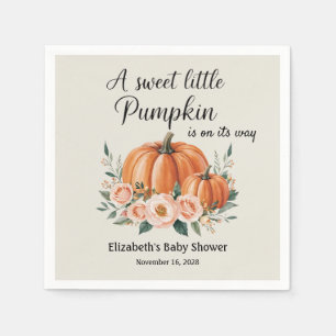 Custom Pumpkin Baby Shower Napkins