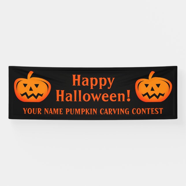 Custom pumpkin carving contest Halloween banner (Horizontal)