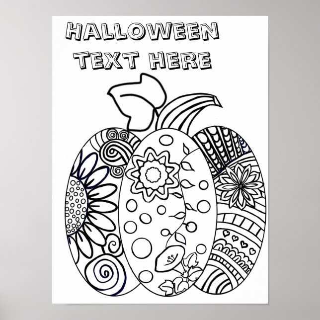 Custom Pumpkin coloring poster (Front)