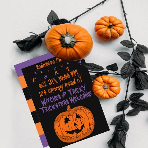 Custom pumpkin Halloween party  Invitation