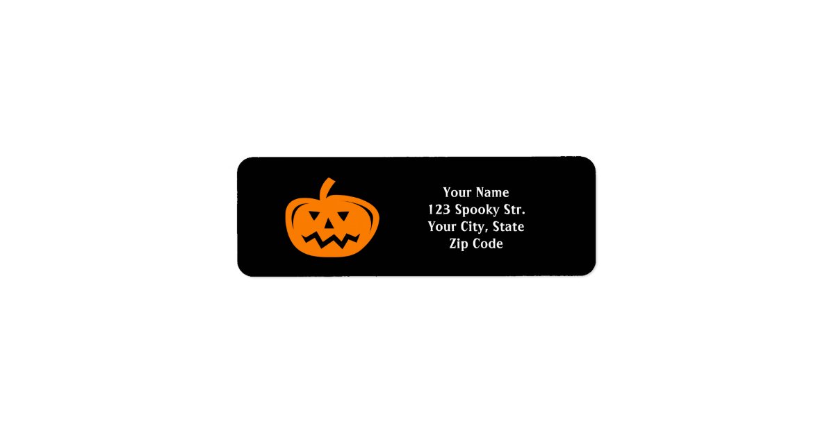 Custom pumpkin Halloween return address labels | Zazzle
