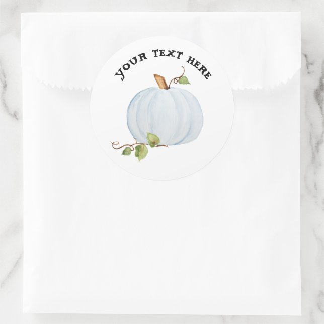 Custom Pumpkin Name Sticker or Seal Add Text (Bag)