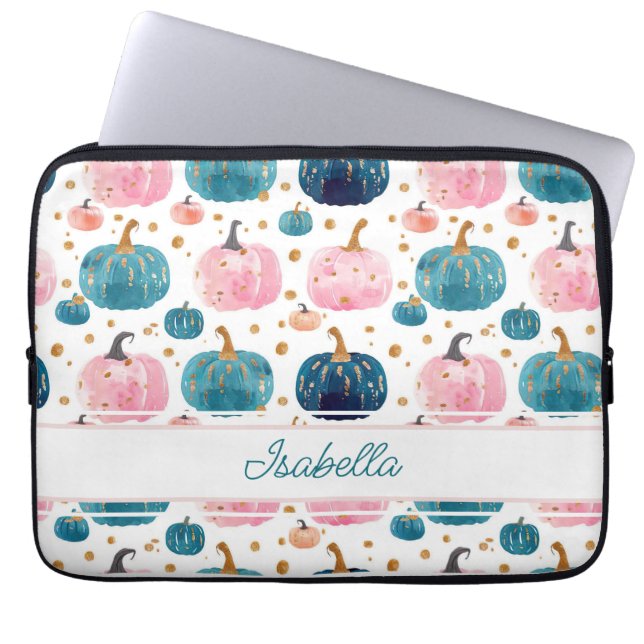 Custom Pumpkin Pattern Laptop Sleeve (Front)