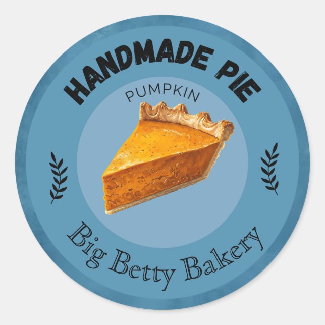 Custom Pumpkin Pie Labels | Personalized Bakery (Front)