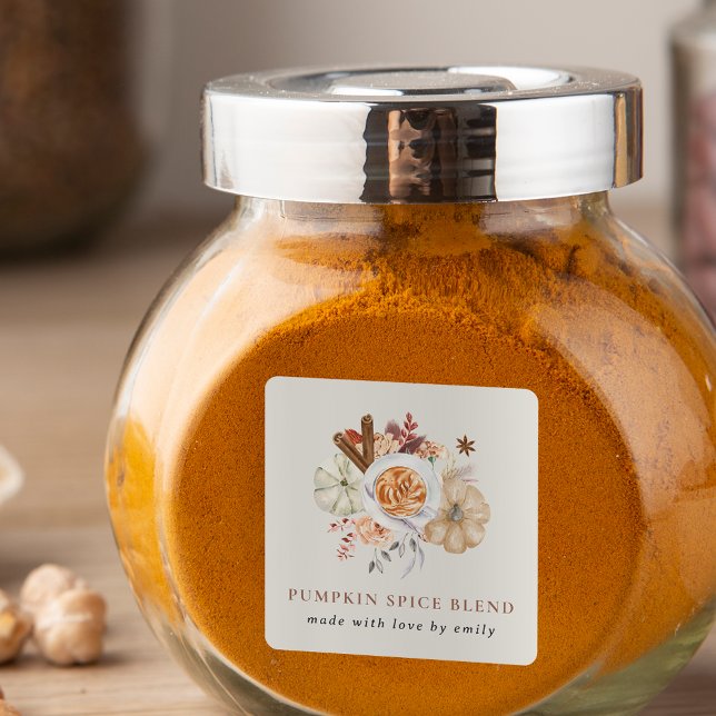 Custom Pumpkin Spice Blend Favor Square Sticker (Creator Uploaded)