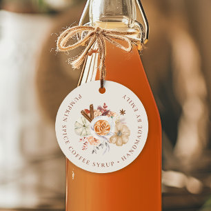 Custom Pumpkin Spice Coffee Syrup Favor Tags