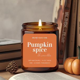 Custom Pumpkin Spice & Vanilla Candle Label