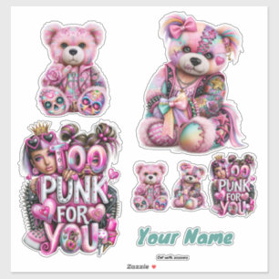 Custom Punk Bear Sheet Sticker