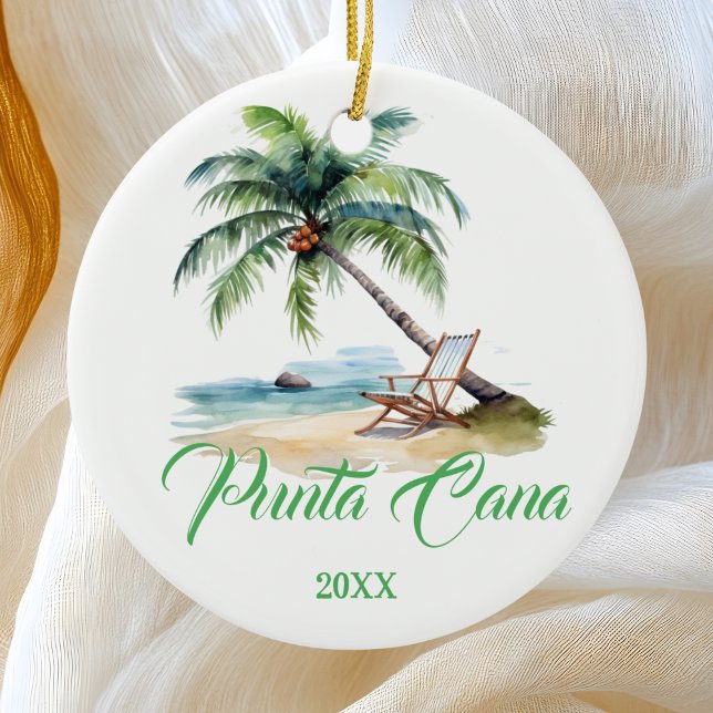 Custom Punta Cana Beach  Ceramic Ornament (Creator Uploaded)