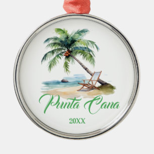 Custom Punta Cana Beach Metal Ornament