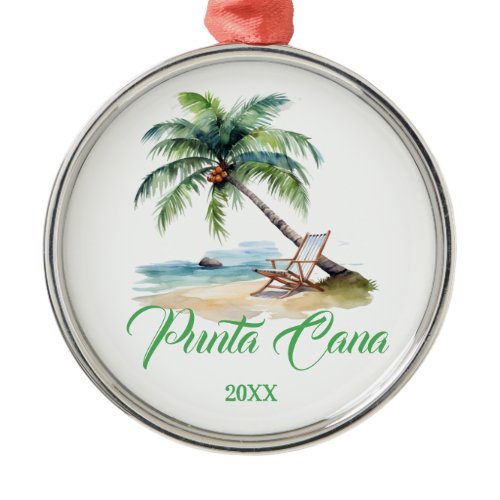 Custom Punta Cana Beach  Metal Ornament