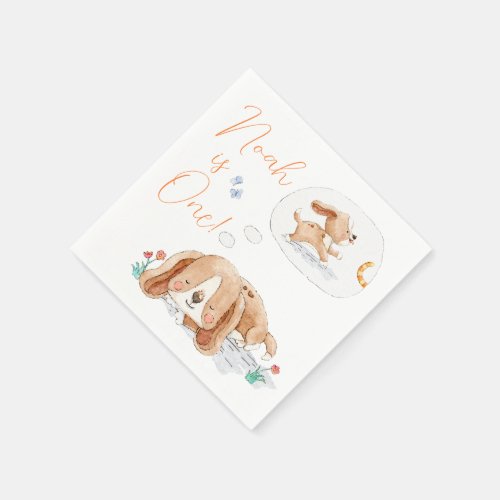 Custom Puppy Dog Birthday Party Napkin