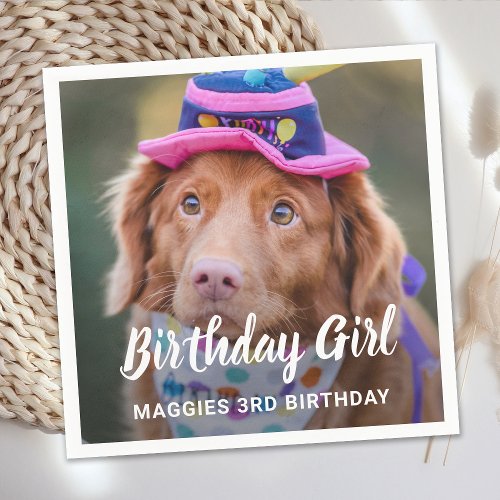 Custom Puppy Dog Birthday Party Pet Photo Napkins