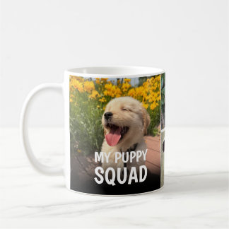 Custom Puppy Squad Photo Collage Design Coffee Mug
