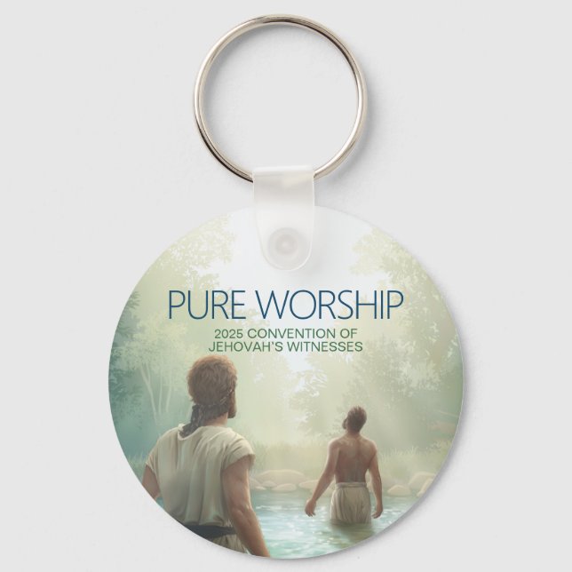 Custom Pure Worship 2025 Convention JW Gifts Keychain (Front)