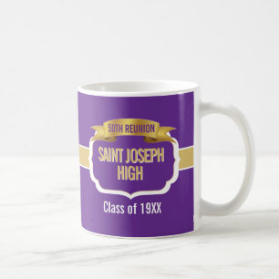 Custom Purple 50th Class Reunion Favor Mug