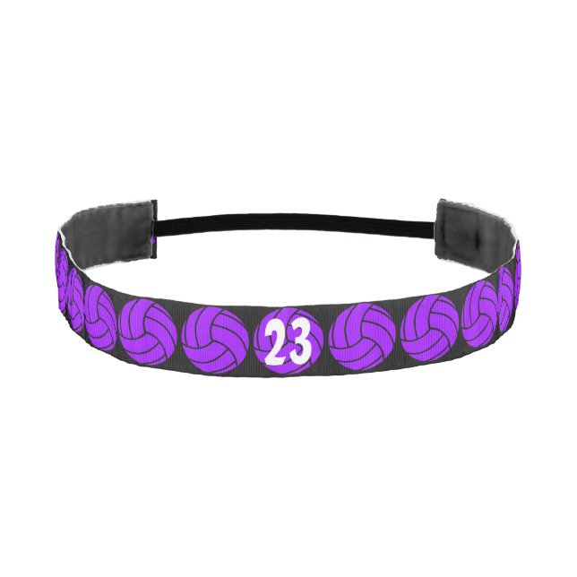 Custom Purple and Black Volleyball Headband (Front)