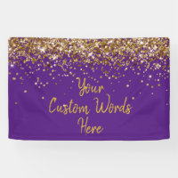Custom Purple and Gold Birthday Party Photo Booth