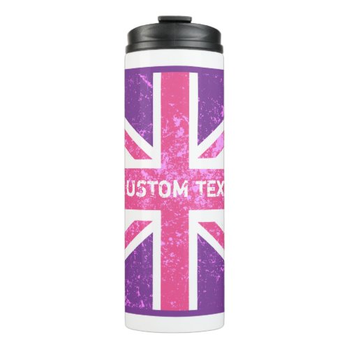 Custom  Purple and Pink London Union Jack Thermal Tumbler