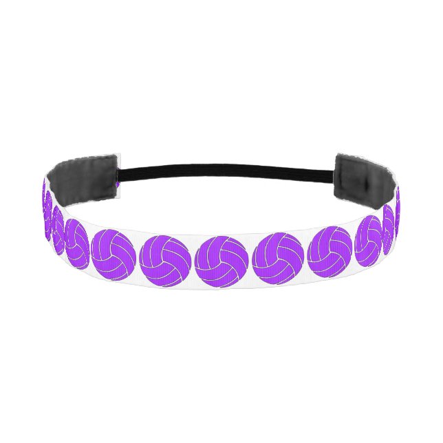 Custom Purple and White Volleyball Headband (Front)