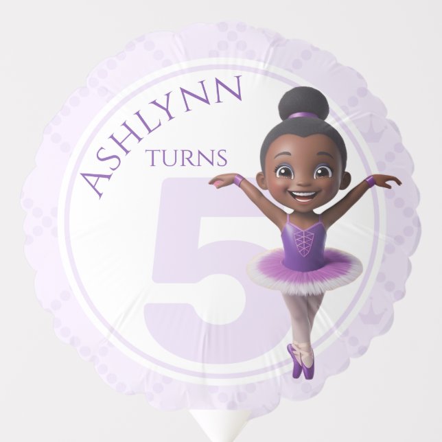 Custom Purple Ballerina for Girls Birthday | Balloon (Front)