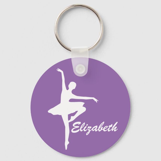 Custom Purple Ballerina Keychain (Front)