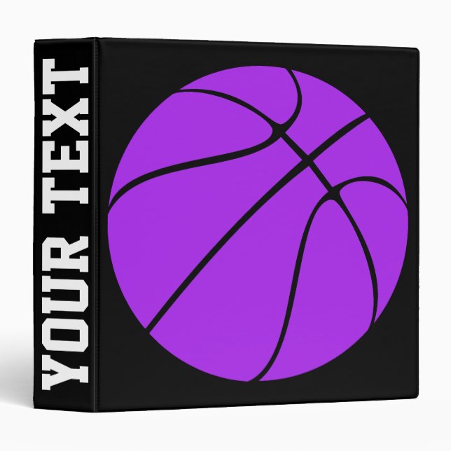 Custom Purple Basketball Playbook Binder (Front/Spine)