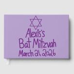 Custom Purple Bat Mitzvah  Guest Book<br><div class="desc">This custom designed guest book is the perfect way to celebrate the Bat Mitzvah girl.</div>