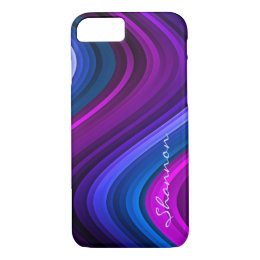 Custom Purple / Blue Abstract Waves iPhone 7 case