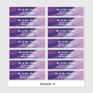Custom Purple Blue Bar Mitzvah Guest Address Sticker
