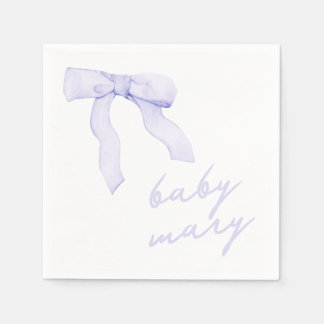 Custom Purple Bow Baby Shower Napkins