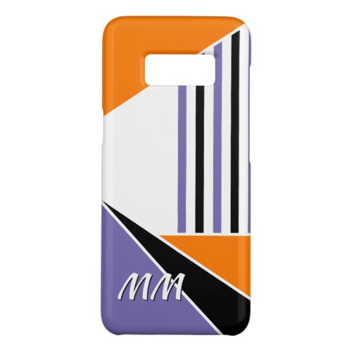Custom Purple Bright Orange Black White Mod Art Case_Mate Samsung Galaxy S8 Case