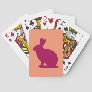 Custom Purple Bunny Rabbit Silhouette Poker Cards