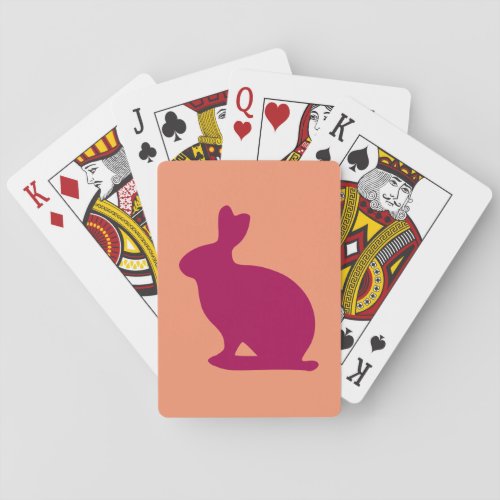 Custom Purple Bunny Rabbit Silhouette Poker Cards