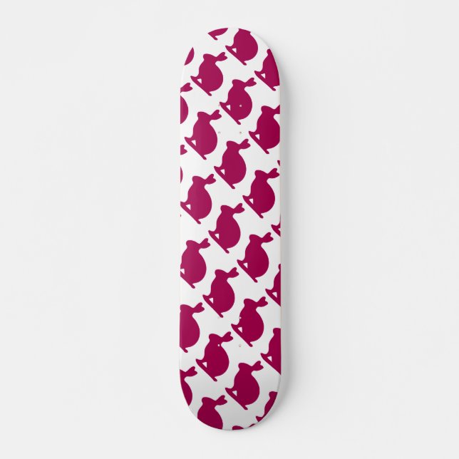 Custom Purple Bunny Rabbit Silhouette Skateboard Deck (Front)